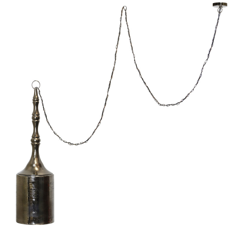 Luminaire suspendu Pendergast - finition diamant noir sur verre avec fleuron en aluminium, H 27 po x l 7 po x P 7 po