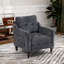 Fauteuil rembourré avec accoudoirs carrés et capitonnés-598846383