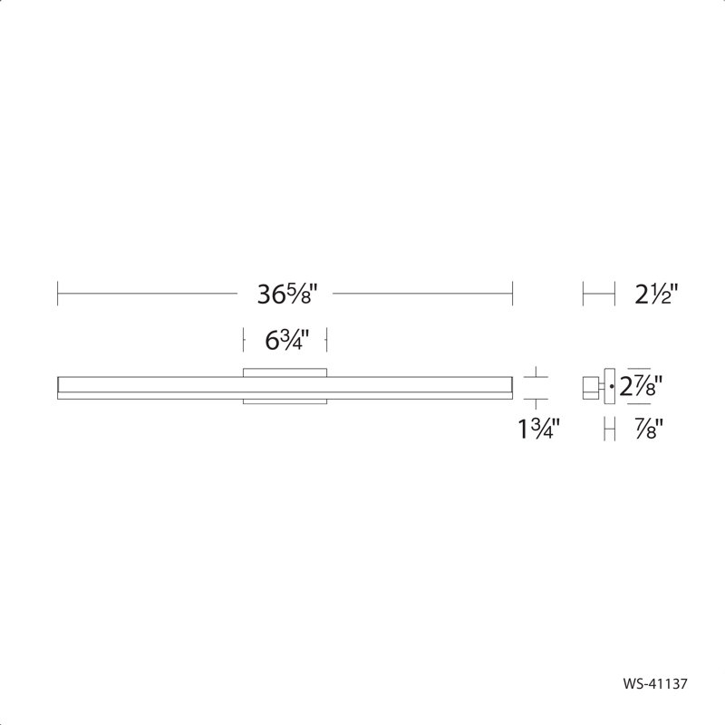 1 - Light LED Bath Bar, Black