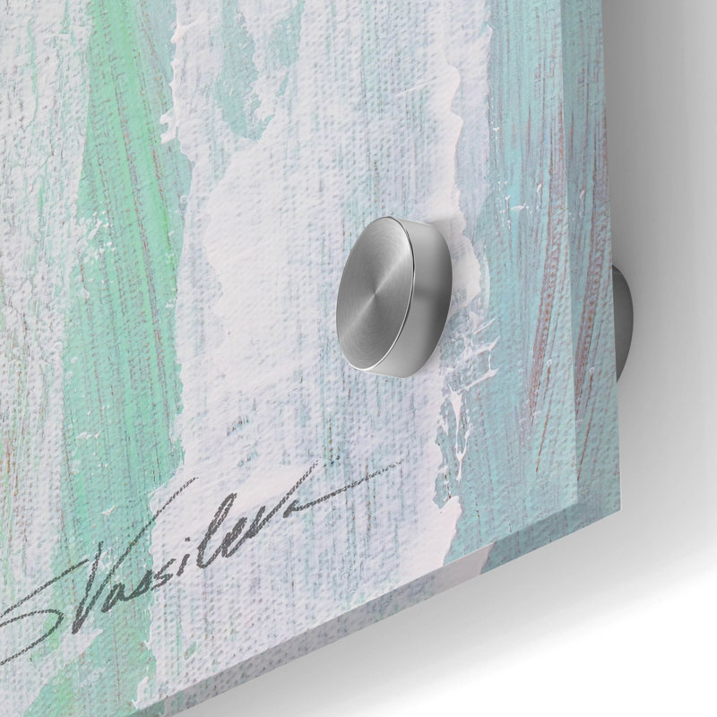  «Fresh Blue Flowers 1» par Silvia Vassileva, art mural en verre acrylique, 16 po x 48 po, H 48 po x l 16 po