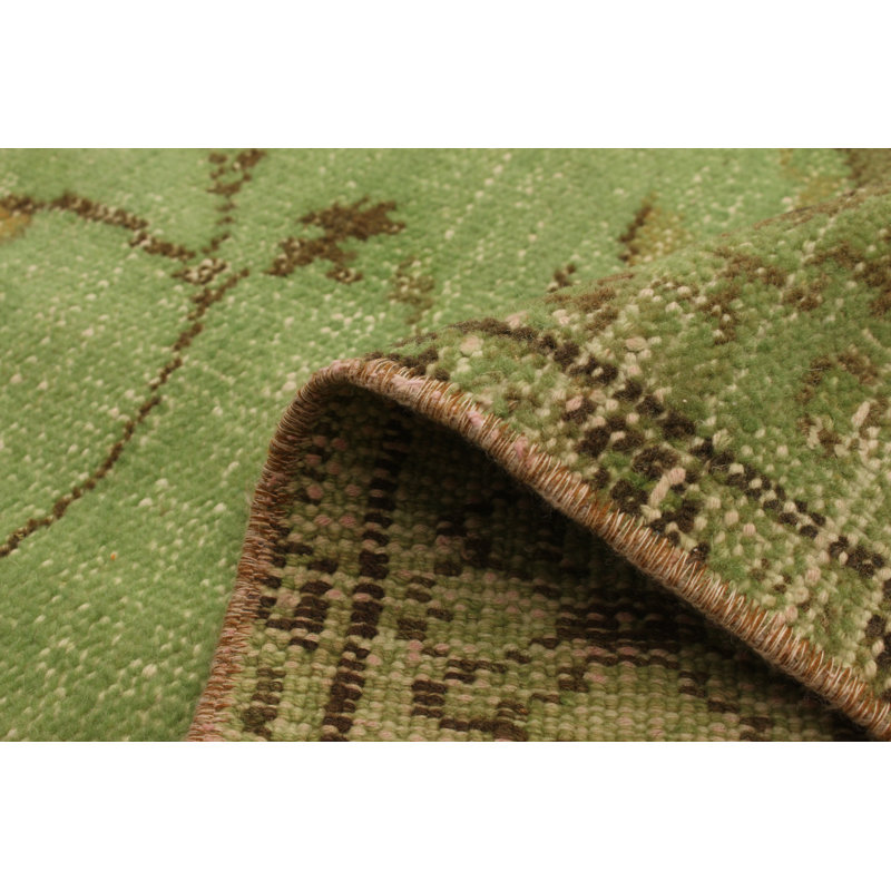 Tapis intérieur de la laine 5 pi 2 po x 8 pi 2 po noué la à la main one-of-kind Overdyed