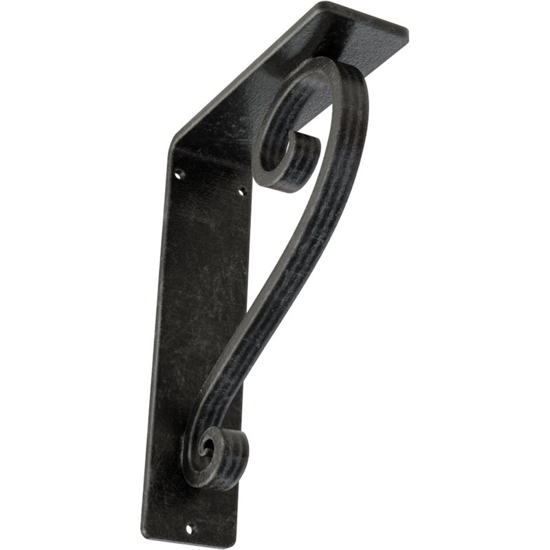 Support en fer forgé Edwards, Argent antique, H 8 po x l 2 po x P 5,5 po