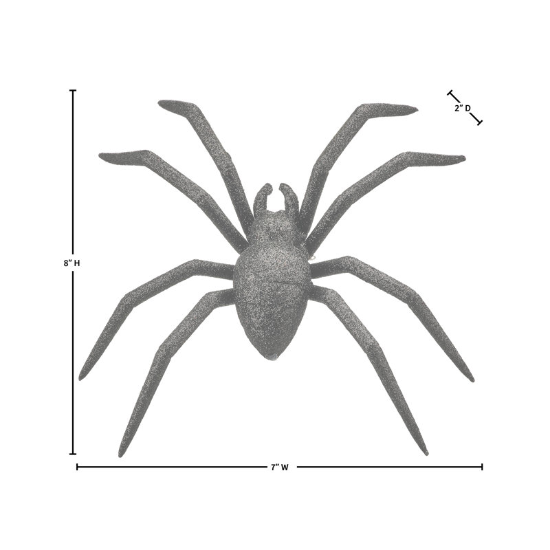 8" Plastic Glitter Spider