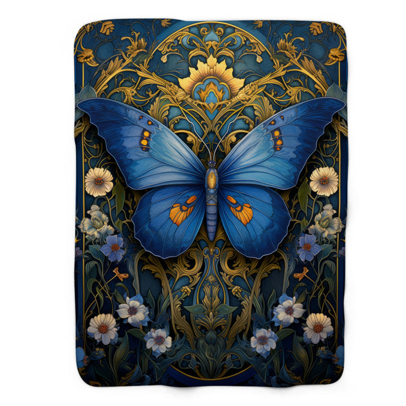 Opulent Butterfly - 1 pièce Sherpa Premium, Lit simple