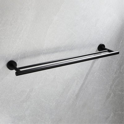 5 Bathroom Towel Rack In Matte Black Aluminium - Wall Mounted Stylish And Robust For Bath, Bedroom, Laundry, Kitchen Easy Installation Process 5 Piece Mount Aluminium, Construction, Rust Multiple