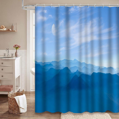 Rideau de douche Blue Mountain Sky Foggy Hill