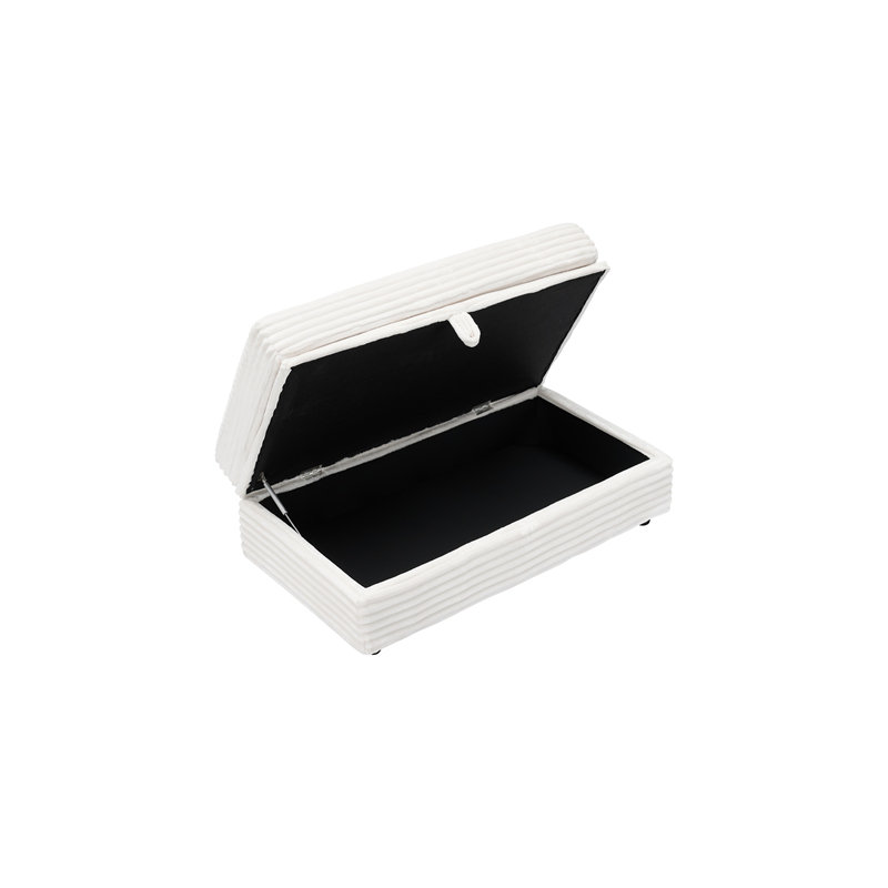 Fauteuil confortable en velours côtelé enveloppé de ressorts avec tabouret de rangement et deux ports USB, idéal pour le salon et la chambre à coucher