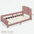 Upholstered Daybed With Classic Stripe Shaped Headboard-596423778
