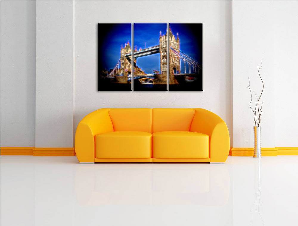 3-tlg. Leinwandbilder-Set „London Towerbridge New Art“, Grafikdruck