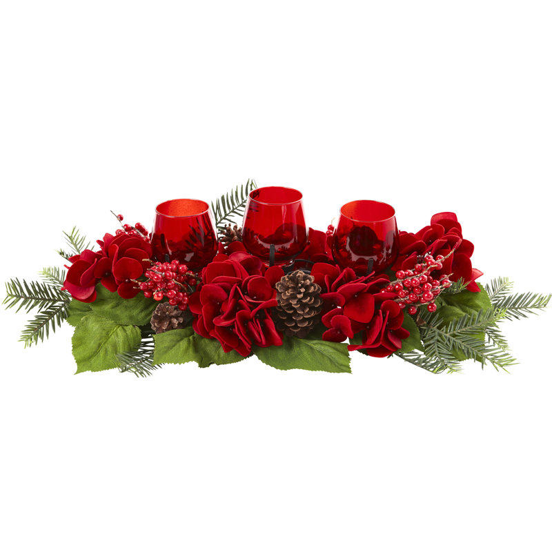 Candélabre triple hortensia