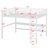Metal Loft Bed With Power Outlet And LED Lighted, Space-Saving-574603886