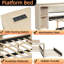 Lit plateforme multifonctionnel avec station de travail USB et lit gigogne escamotable-719560085