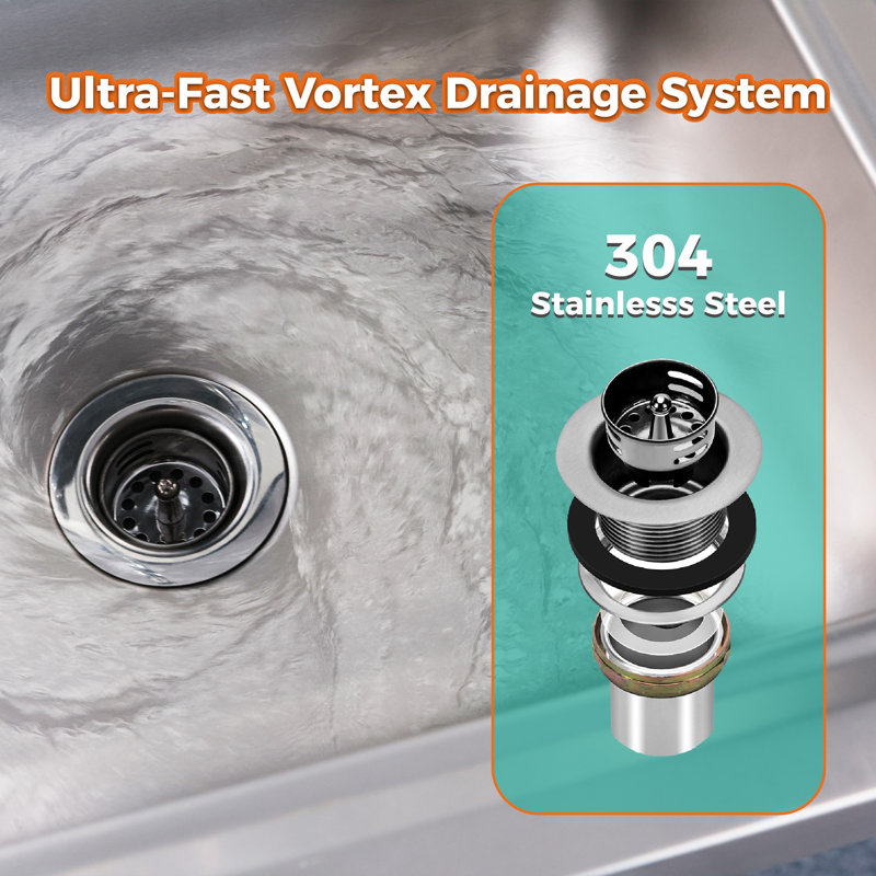 17" X 15" 304 Stainless Steel Wall Mounted Hand Sink  NSF Certified  Durable & Easy To Install