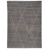 Wendy Jane Moroccan Area Rug in Dark Gray/White