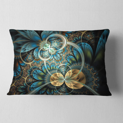 Abstract Abstract Symmetrical Fractal Flower Lumbar Pillow