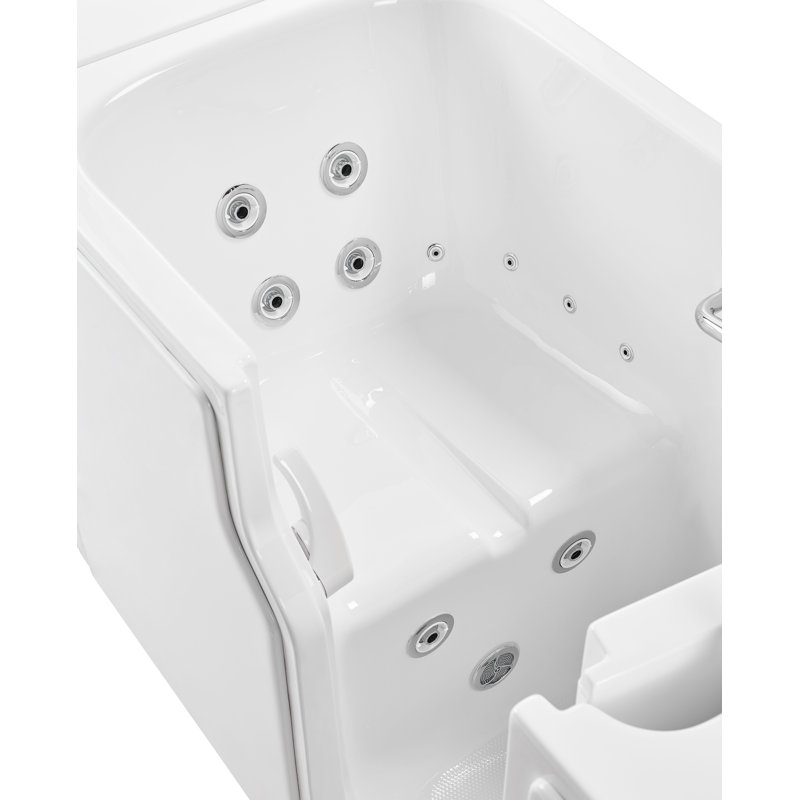 Ella Standard Acrylic Hydro Massage Walk in Tub 30"x52", Right Inward Swing Door, 5 Piece Faucet, Right