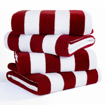 Devontia Cabana Striped Beach Towels, 30x60 inch 4 Piece Oversize Pool Towels
