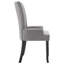 Chaise de salle à manger Donie avec siège en polyester gris clair, bois de chêne massif noir-117968577