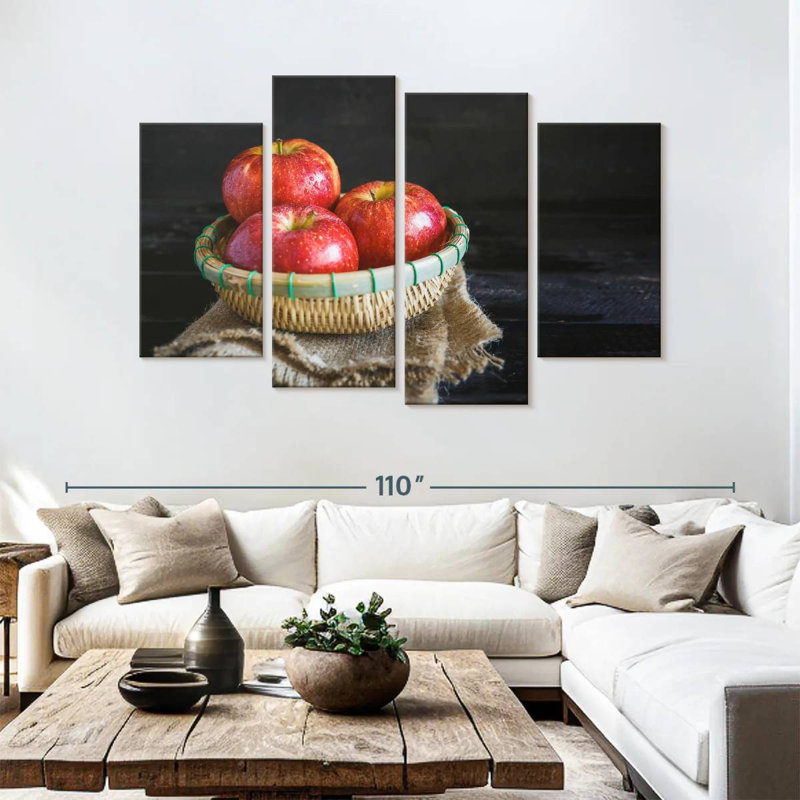 Yarlin Red Apple Fruits, 54" H x 84" W