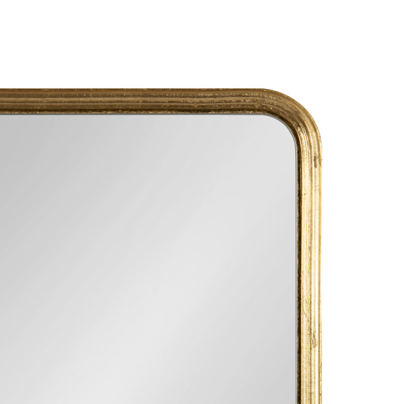 Caskill Framed Radius Rectangle Wall Mirror, 36" x 24", Gold