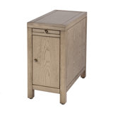 Nora 12 in. W Wood 1 Door End Table with Pull-Out Tray