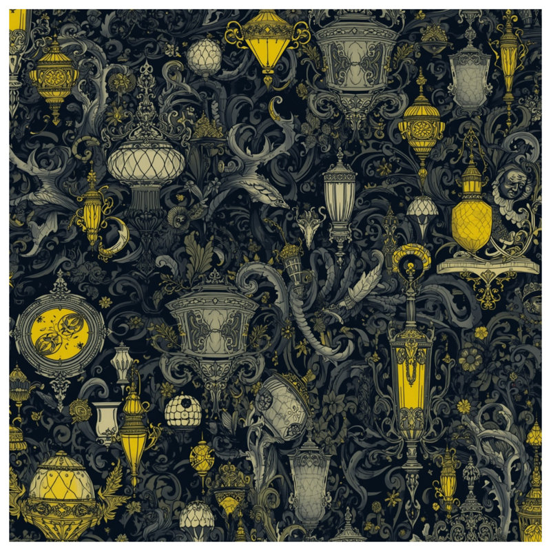 Ornement de lanternes avec housse de couette, Grand lit