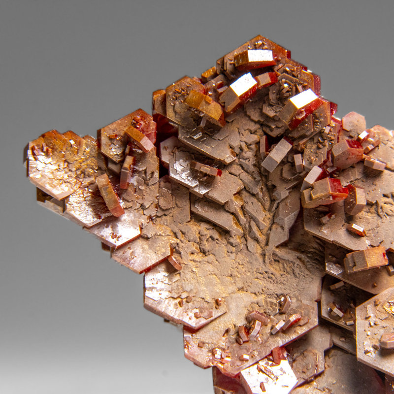 Vanadinite (Parallel Hoppered Growth) Crystal Cluster From Morocco (65.3 Grams)