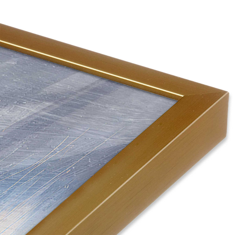 «Blue Blooms Rising I», impression, H 25,25 po x l 19,25 po, Or poli