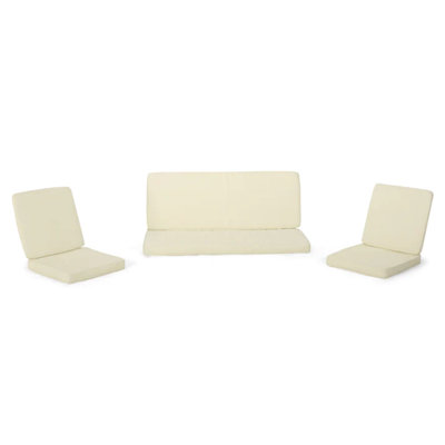 Ensemble de coussins 3 pièces pour causeuse et club club Roomfitters Carolina, tissu hydrofuge, crème