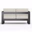 Causeuse d'extérieur, finition noire MP1 avec coussin beige Bay