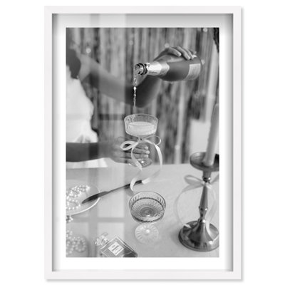 Cheers to me Shadowbox Print Miami Art Prints by Notoriart, White Frame, 25 x 37