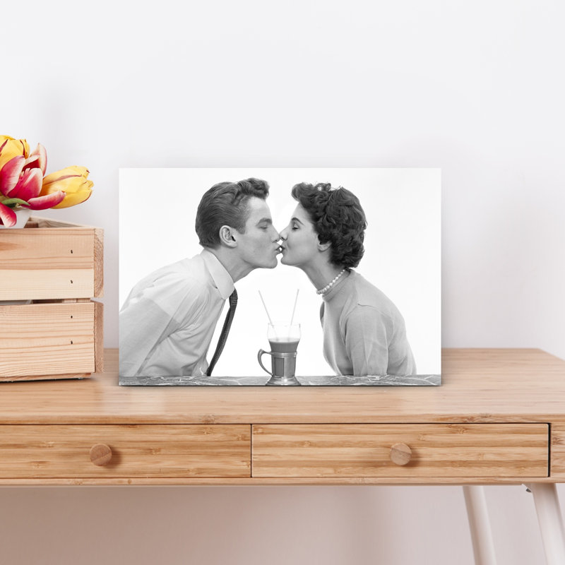 1950, couple, homme, femme, profil, H 12 po x l 18 po