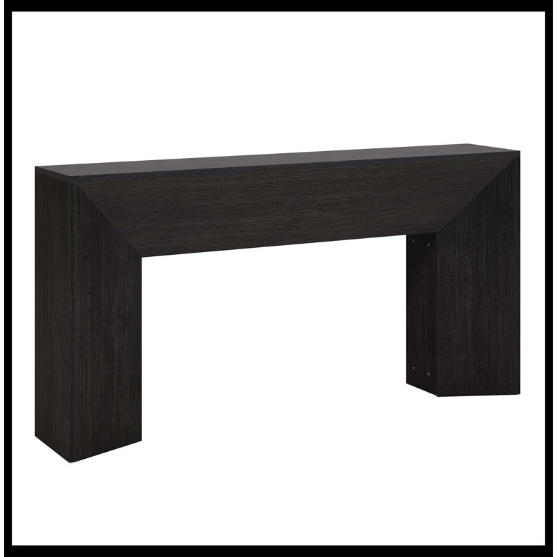 Console 63 po, table de couloir avec canapé en bois