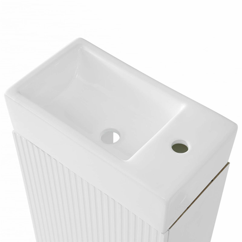 18.6" Bathroom Vanity With Sink, White