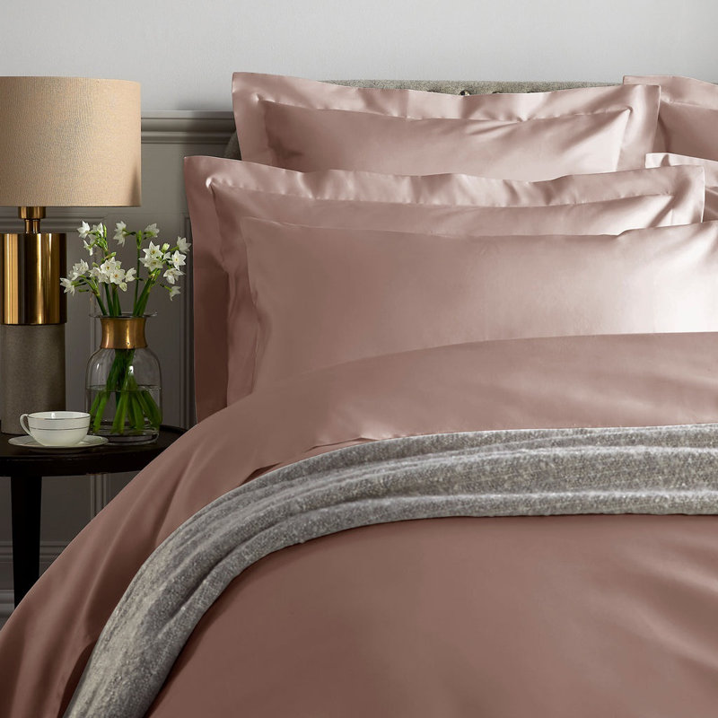 1000 Thread Count Sateen Duvet Cover, Super King Duvet Cover, Pink