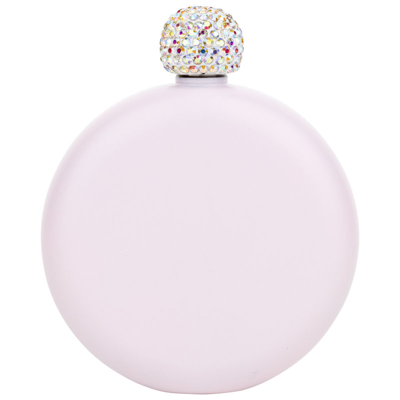 Flasque ronde avec couvercle en strass