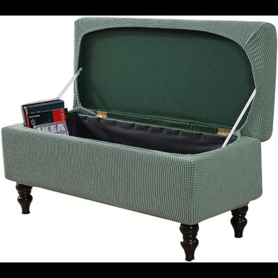 Ottoman Cover Stretch Storage Ottoman Bench Slipcover Jacquard Folding Storage Bench Ottoman Cover Footrest Stool Slipcover Footstool Protector Cover With Elastic Bottom Fit