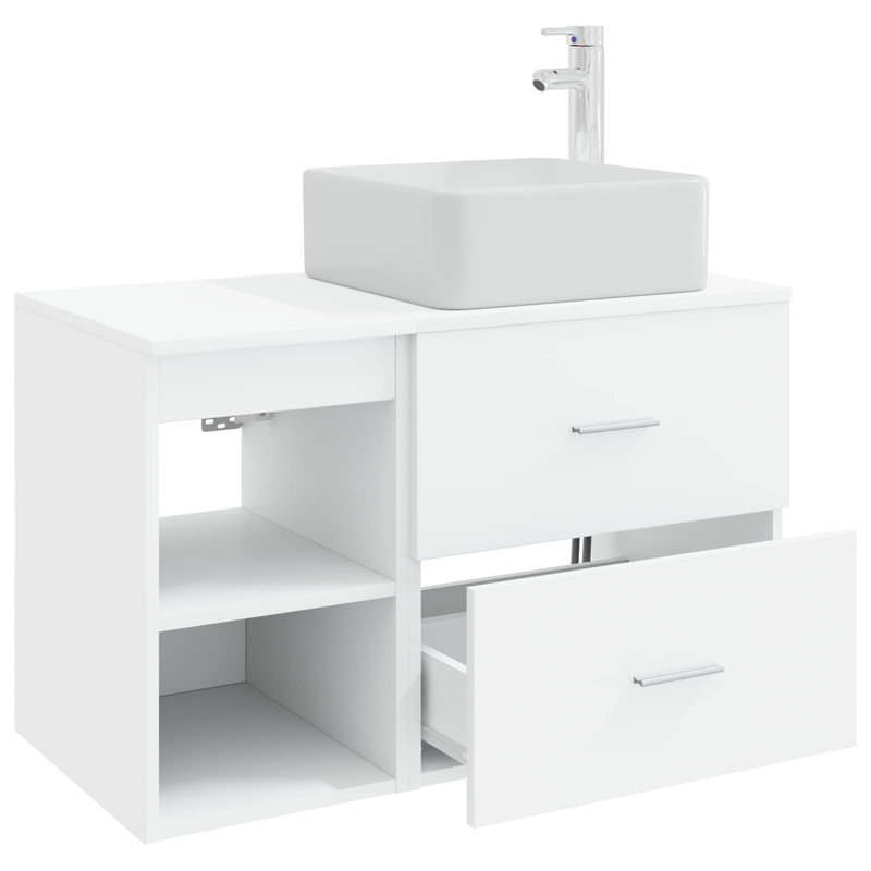 Vanity & Mirror Set, White