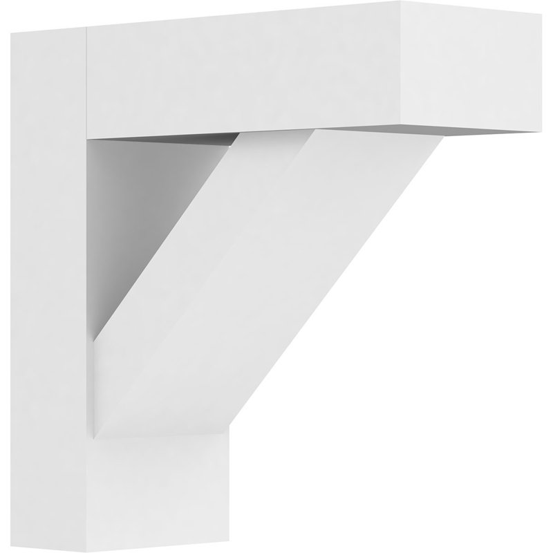 Support en PVC de qualité architecturale standard standard avec extrémités en bloc, H 14 po x l 5 po x P 14 po