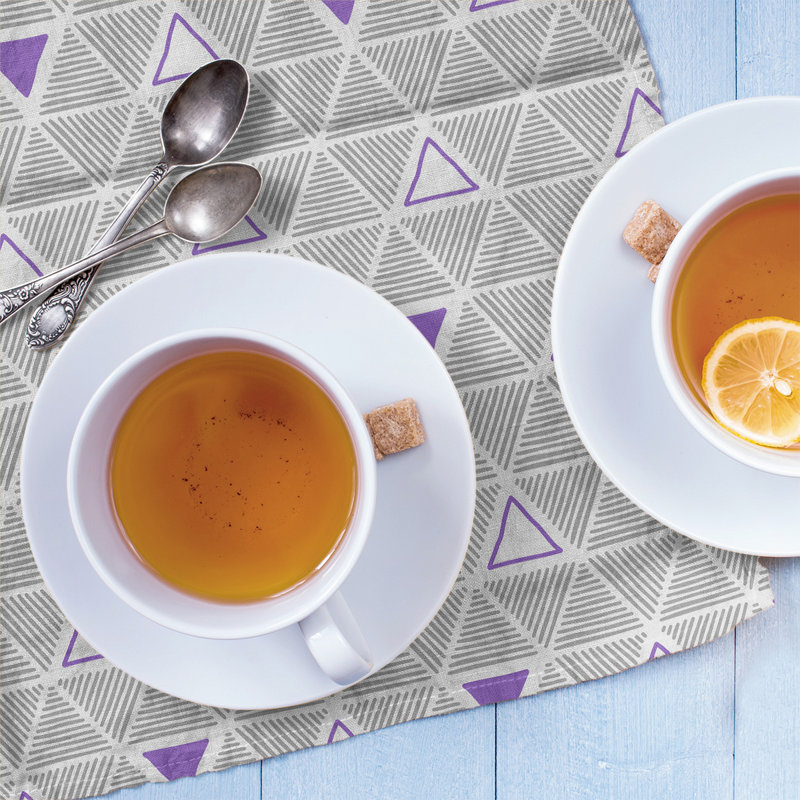 Jordao Tea Towel Kitchen Towel, Gray/Violet, Poly Twill