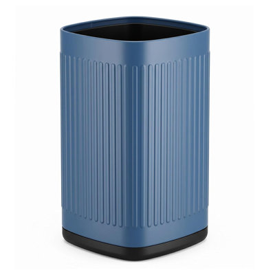 Poubelle de salle de bain en métal, 10 L, bleu | Boîtier en métal, étanche, robuste et résistant aux chocs, ouverture sur le dessus, base antidérapante, idéal pour la chambre, le salon, le bureau et la salle de bain