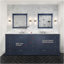 Meuble-lavabo double bleu marine