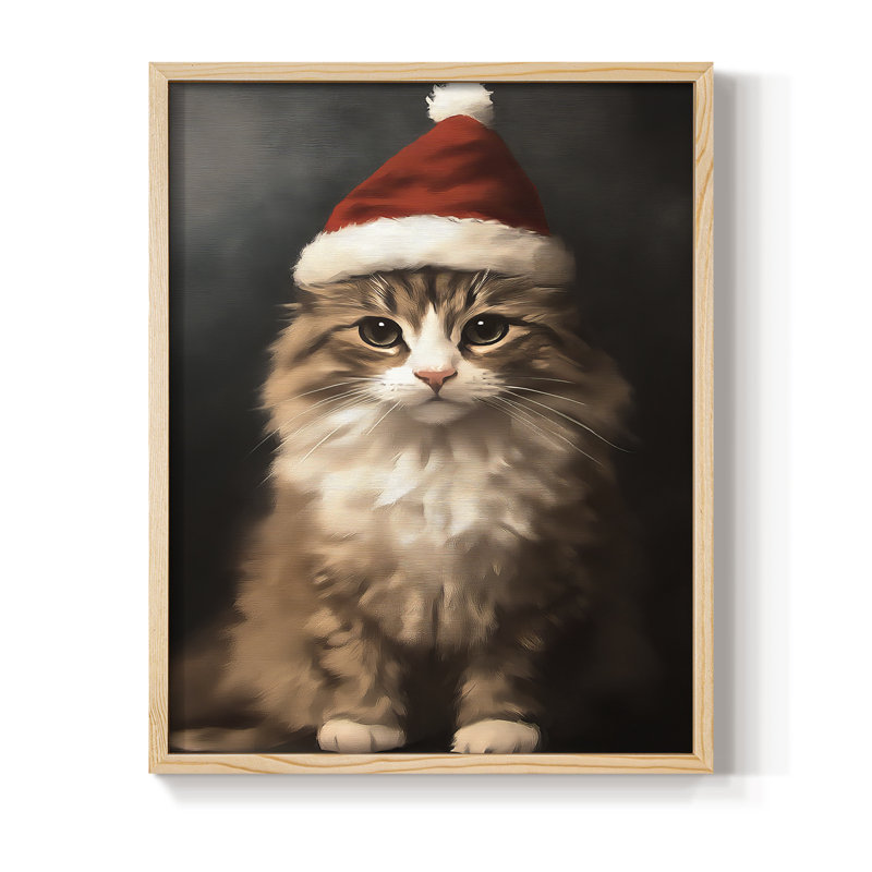 «Christmas Holiday Art», série 2, reproduction encadrée LVI - bois massif, H 21 po x l 17 po, Naturel