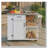 Outdoor Kitchen Island Fir Wood Prep Station Lockable Kitchen Cart with Stainless Top, Ample Storage Space-124925642