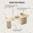 Cream Style White Sintered Stone Office Desk, Semi-Circular Design with Drawer Cabinet-646021273