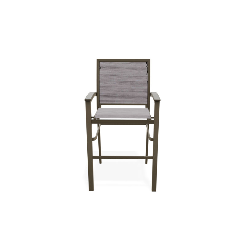 Chaise de café empilable en aluminium Bazza, Bois de plage, Fossile