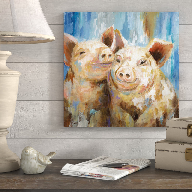 «Mud Buddies», reproduction de peinture acrylique, H 18 po x l 18 po x P 1 po, Toile tendue