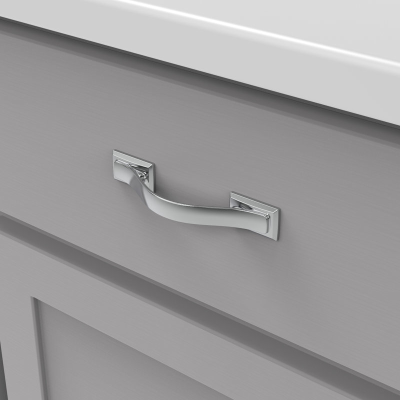 Dover Kitchen Cabinet Handles, Solid Core Drawer Pulls for Cabinet Doors, 3", Chrome
