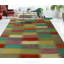 Tapis vert / rouge en laine noué à la main de conception unique 5 pi 8 po x 7 pi 1 po Jamaari