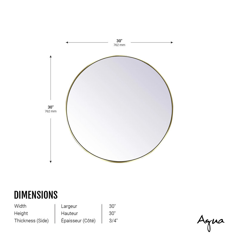 Rim Accent Mirror, 30" x 30", Gold